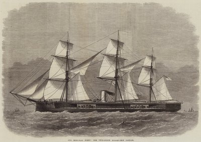 Onze gepantserde vloot, het tweeschroef-torenschip Kapitein door Edwin Weedon
